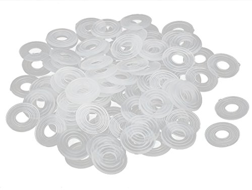 sourcing map 100St Flache Unterlegscheiben Dichtung Kunststoff 10mm AD 4mm ID 1mm Dicke Weiß