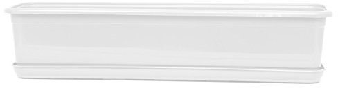 POKM Toolsmarket GmbH Jardinière de balcon avec soucoupe, Venus, 70 cm, blanche