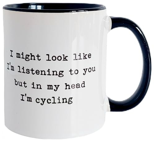 Funny Cycling Mug - Unique Cycling Gift for Men - 330ml Ceramic Bike Mug