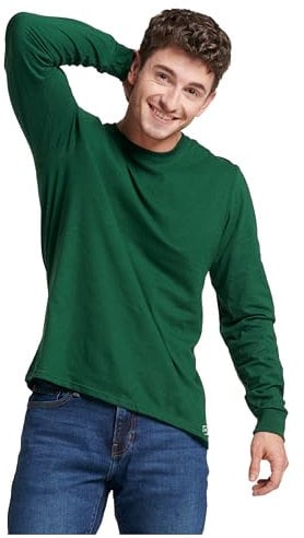 Russell Athletic Men's Essenital Long Sleeve Tee T-Shirt, Dark Green, Medium