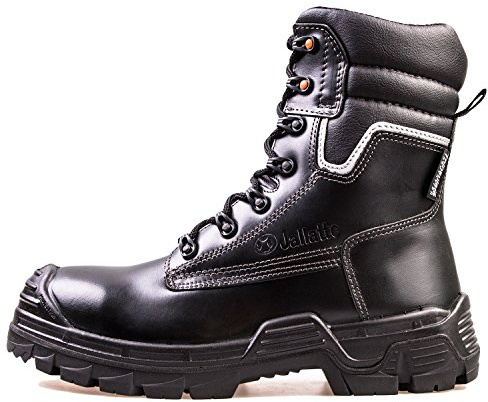 Jalatte Sicherheitsstiefel SB P LOG290 Schwarz Herren - klappbare Metallspikes, kälteisoliert, wasserabweisend, durchtrittsicher, Zehenschutz (39)