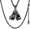 PROSTEEL Herren Kette schwarz Edelstahl Anhänger mit Kette Sportliche Handschuhe Boxhandschuhe Halskette Sportliche ModeSchmuck Accessoire für Weihnachten Geburtstag