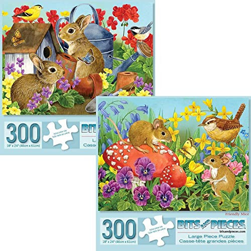 Bits and Pieces - Value Set of Two (2) 300 Piece Jigsaw Puzzles for Adults - Each Puzzle Measures 18 X 24 - 300 pc Jigsaws by Artist Jane Maday