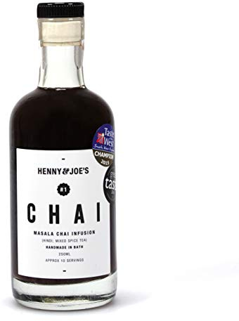 Henny & Joe's Masala Chai Concentrate - Indian Blend of Spices for Tea & Latte | 100% Natural Ingredients - Vegan - Award-Winning | No Caffeine, Allergens, or Artificial Preservatives (250ML)