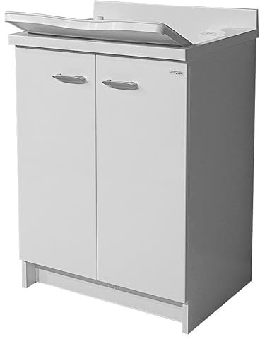 Montegrappa Mobile Lavatoio 60x50x85cm 2 Ante ASSE in Termoplastico Marella Bianco con Cesto