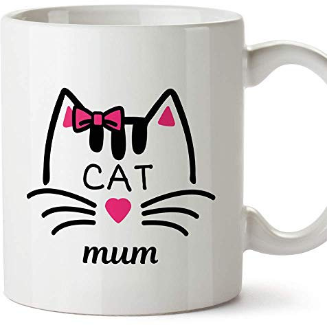MUGFFINS Funny Mug -Cat Mum - Gift/Present for Breakfast. Ceramic Cup 11oz