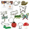 Insekten-Ausstechformen, 7-teiliges Set, HS0439-8,9 cm Libelle, 10,8 Raupe, 7,6 Marienkäfer, 11,4 Schmetterling, 8,9 Grashüpfer,8 Schnecke,3 Pilz, Rezept – Foose Cookie Cutters USA