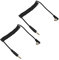 Futheda 2Pcs 3.5 mm Jack Plug to Male Flash PC Sync Extension Cable 12 inch Coiled Cord with Screw Lock Compatible with DSLR Cameras