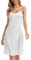 Vlazom Fond de Robe Femme Modal Elégant Chemise de Nuit Antistatique Gainant Jupons Bandoulière réglable，A Blanc，L