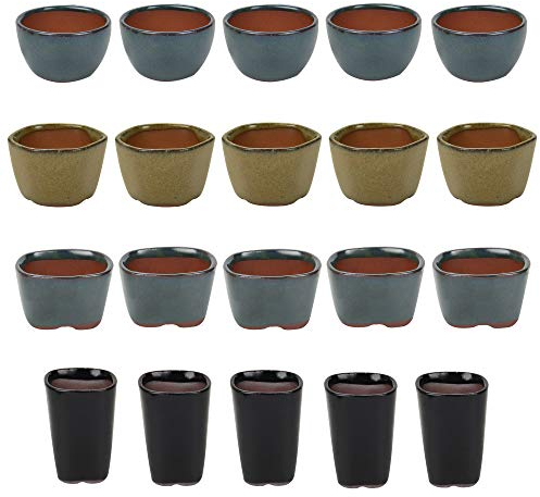 happy bonsai 20 mini pots émaillés 3,6 cm