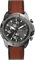 Fossil Bronson Uhr für Herren, Chronographenwerk mit Leder- oder Edelstahlarmband, Braun und Grau, 44MM