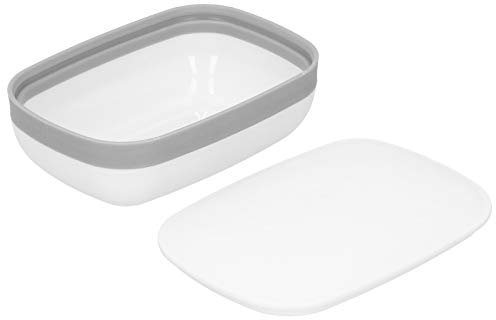 BWLZSP Boîte de porte-savon avec couvercle Conteneur de porte-savon étanche portable pour les vacances de voyage Blanc