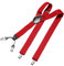 DonDon Hosenträger Herren extra stark dunkelrot 3,5 cm Hosenträger Herren breit mit brauem Leder in Y-Form lang - Starke Clips passend für Anzug Jeans Chinos Vintage Rockabilly Suspenders