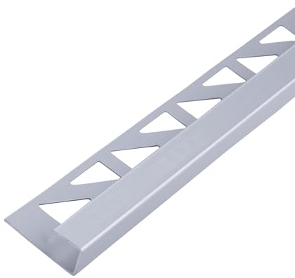 Dalsys Fliesenschiene 2,5m x 10mm Eckprofil Quadratprofil Aluminium (eloxiert) Silber matt, Fliesenprofil