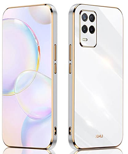ILING Handyhülle für Realme 8 5G/Realme Narzo 30 5G, Ultradünne Stoßfeste Schutzhülle für Damen, Bunt Silikon Case, Schützen Sie die Kamera Stoßstange Hülle (Weiß)