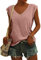 KOG Bluse Damen Elegant Ärmellose T-Shirt Shirt Casual Weiß Oberteile mit Flügelärmeln Frauen Schwarz Kleidung Frau Grau Sommer Shirts Top Damen V-Ausschnitte Tshirt Klamotten Rosa XXL