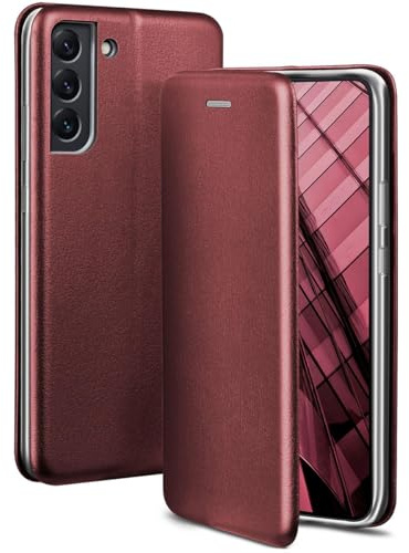 ONEFLOW Business Case für Samsung Galaxy S22 Plus Handyhülle klappbar mit Standfunktion, Klapphülle Flipcase Cover Dünn, PU Leder Hülle mit Kartenfach, 360 Grad Schutzhülle, Weinrot