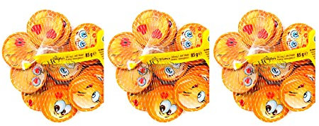 Valentine Emoji Chocolate Gold Coins - 42 Foiled Solid Emoji Milk Chocolate Coins Net Triple Pack - Novelty All Occasion Gift For Adults And Children - Secret Santa Gift 3 x 85g
