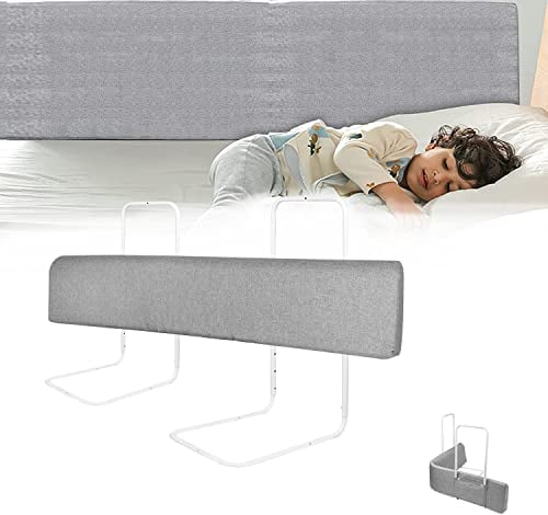 LZQ Bettgitter Rausfallschutz Bettschutzgitter Kinderbettgitter Bettkantenschutz Schutzgitter Bett Bed Rail, Form Einstellbar Höhenverstellbar für Kinder und Baby - Grau, 100cm