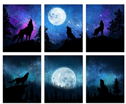 SUPERDANT Wolf Leinwand Wandkunst Ungerahmt Kunst 6 Stile Landschaft Dekorative Malerei Bilder Für Schlafzimmer Küche Kunstwerk Wohnzimmer Heimdekoration