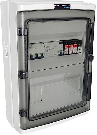 Doktorvolt Charging Verteiler mit SIEMENS LS-Schalter C20 FI-Schalter 40A 30mA Typ A, Überspannungsschutz T1/T2 Phoenix, EV Unterverteilung für Wallboxen, komplett verdrahtet und anschlussfertig, IP65
