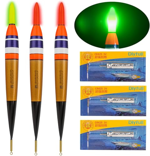 THKFISH LED Posen Angeln Angelposen Leuchtposen Angel Posen Set Angel Schwimmer Batterie Set 3 Stück,2#