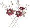 ABOOFAN 2 Pièces Pince à Cheveux Fleur Charmes De Cheveux Pinces à Cheveux De Fleurs Pour Petits Pains Cheveux De Fleur De Mariage Policier Demoiselle D'honneur Français Alliage Décorer