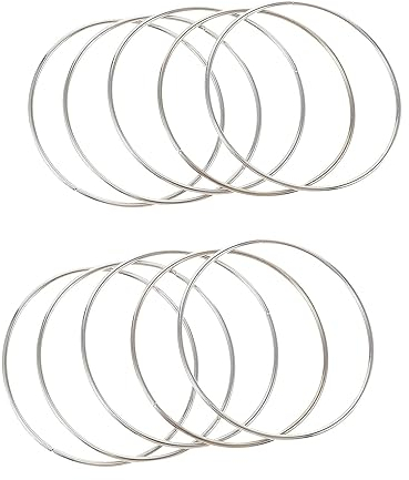 BOBOZHONG Traumfänger Runde Ringe,10 PCS Metall Handwerk Ringe Praktische Durable Dreamcatcher Hoop Metallring für Traumfänger Festival Kränze DIY Kunst und Handwerk Projekte (12cm)