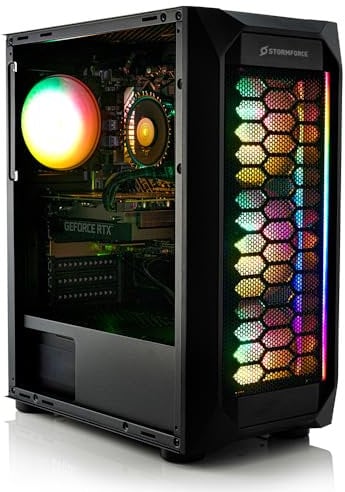 Stormforce Crystal Gaming PC – NVIDIA GeForce RTX 4070 12GB, Intel Core i5-13400F, 1TB SSD, 16GB RAM, WiFi 5, Windows 11, COUGAR MX410 ARGB Case (Amazon Exclusive)