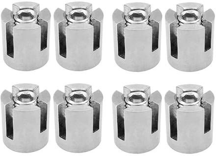 IOFIT 8 Stück Edelstahl-Drahtseil-Wandgitter-Befestigungs-Kreuzclip 3-mm-Draht
