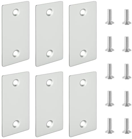 Deadbolt Cover Plate,Door Hole Cover,Door Plate Filler,Door Edge Filler Plate,1-1/8-Inch, Gray Finish-6 Pack