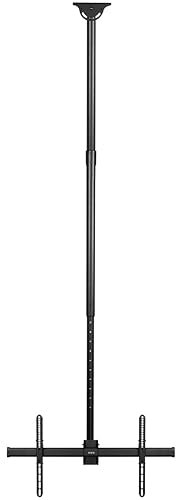 VIVO Ceiling TV Mount for 37 to 90 inch Screens, Telescoping Height Adjustment with 3m Extension Pole, Fits Pitched/Vaulted Roof, VESA up to 800x400, Black, MOUNT-VC90-10