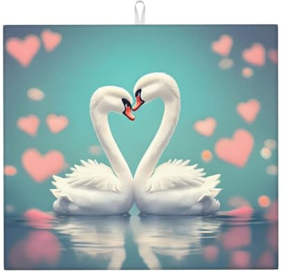 The Swan in Love Abtropfmatte, Küchentheke, Abtropfmatte für Kaffeemaschine, 40,6 x 45,7 cm