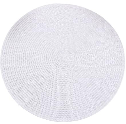 Ueiwffzo Runde Platzsets 4er Set Hitzebeständige Geflochtene Platzsets für Küchentisch 38cm Waschbare Tischsets für Küche Hochzeit Weihnacht (Weiß)