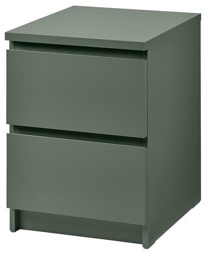 Generisch MALM Kommode mit 2 Schubladen, 40x55 cm, graugrün