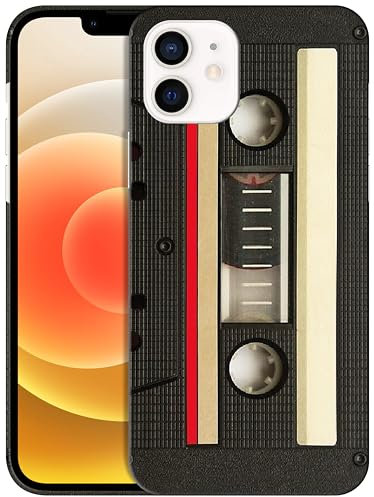 GlamCase iPhone 12/12 Pro Case - Vintage Cassette Printed Slim Fit Cute Plastic Hard Snap on Protective Designer Back Phone Case/Cover for iPhone 12/12 Pro Multicolor