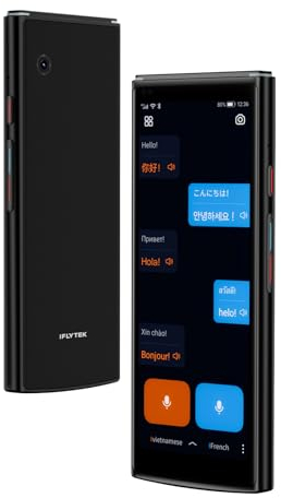 iFLYTEK Sprachübersetzer, 96% Genauigkeit bei Online-Übersetzungen, Face-to-Face-Übersetzungsfunktion für den geteilten Bildschirm, übersetzer mit sprachausgabe, Offline bi-direktionale Übersetzu