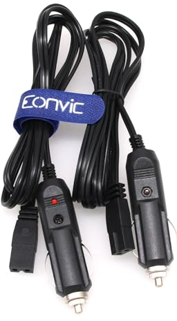 Eonvic 12 V DC Zigarettenanzünder-Verlängerungskabel, Mini-Kühlschrank-Netzkabel, Autokühler-Ersatzkabel für Auto-Kühlbox, Mini-Kühlschrank, Mobicool, SAST KEMIN (1,5 m, 2 Stück)