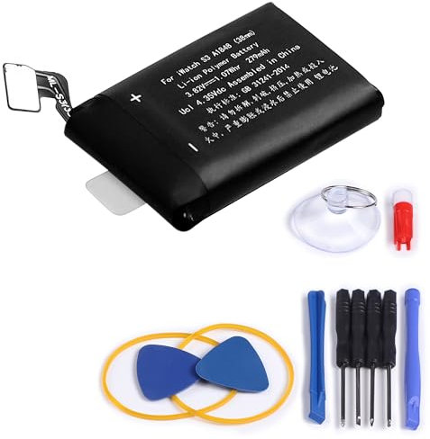 SHAWOROCE Batteria A1848 compatibile con Apple iWatch Watch Series 3 S3 38 mm A1858 A1860 A1889 A1890 batteria ricaricabile agli ioni di litio 3,82 V 279 mAh (S3-38 mm-A1848)