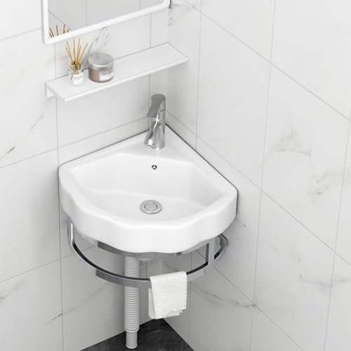 Piccolo Lavandino Angolare, Lavandino Angolare Per Bagno, Lavandino Angolare In Porcellana Da Parete, Lavandino Angolare, Per Piccoli Spazi