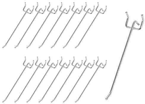 FONGKNOX 15PCS Perforated Wall Hooks, Tool Wall Hooks, Pegboard Hooks, Metal Perforated Wall Hooks, Perforated Wall Accessory Hooks