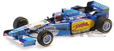 Minichamps 1/18 Modellauto: Benetto. Renaul. B195 Michael Schumacher Winner French GP World Champion 1995 - Metall, Sammler, Hobbyisten, Erwachsene, Rennsport-Fans, Unisex, All Ages