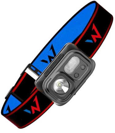 W WONDER Full Energy Stirnlampe, 350 Lumen, IP44, 9 Beleuchtungsmodi, Neigung einstellbar bis 45°, Gestensensor, wiederaufladbar, perfekt für alle Aktivitäten in der Nacht.