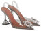 THOYBMO High Heels Damen Spitz Geschlossene Zehen Slingback Pumps Strass Klar Sandalen Hochzeitskleid Schuhe 9cm,Gray,44