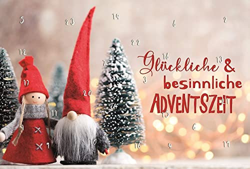 10 x Premium Weihnachtskarte Adventskalender Grußkarten 240g Karton pro m² besinnlich hochwertige Adventskalenderkarten Weihnachten inklusive farbigem Umschlag