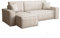Imebel Ecksofa mit Schlaffunktion und Bettkasten L-Form 244x142x80 cm Denis Beige