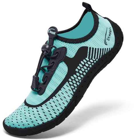 Steppli Aqua Swimming Water Shoes Beach Swim Pool Sea Non Slip Shoes for Men Women Turquoise EU42=UK8.5
