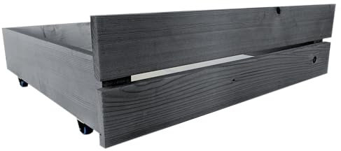 Lermowood Palettenbett M2 2 x Bettschubladen Grau 30cm | Bettkästen Holzbett kisten Massivholzbett