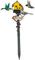 Birdhouses for Outdoors with Pole, 27.6 inch Tall Wood Bird House, Cottage Birdhouse Stand, Decorative Bird House Garden Stake for Lawn Yard Yellow, Birdhouses