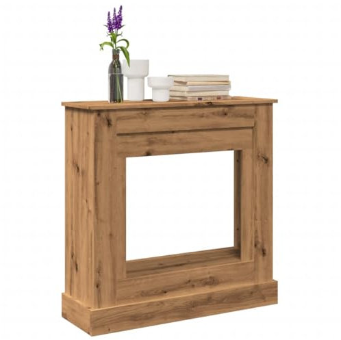 WSJHUHK Kamin- & Holzofenzubehör Kaminumrandung Artisan Eiche 90x30x90cm Holzwerkstoff